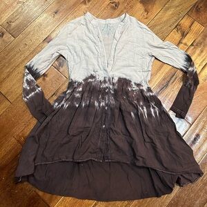 Brown tie-dye tunic dress; large see photos for measurement